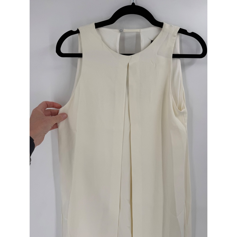 NWT Zara Maxi Dress Womens S Cream Layered High Slit Minimalist Chic - Picture 8 of 13